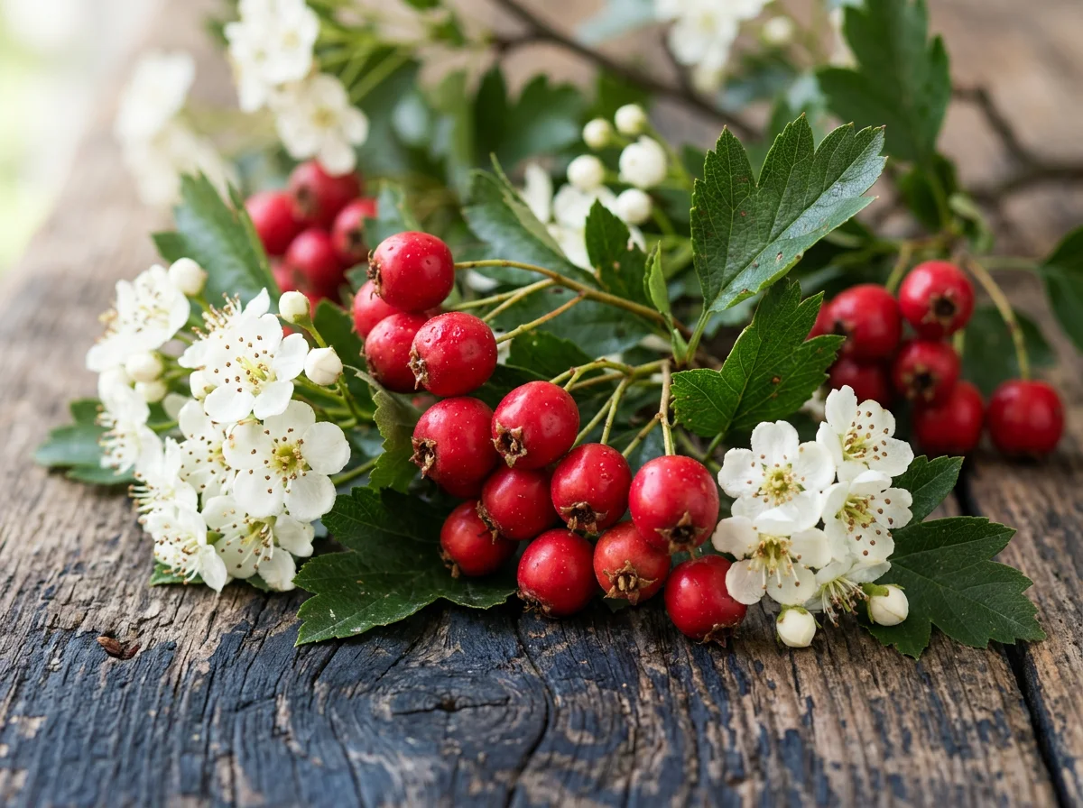 Hawthorn berries and flowers - hawthorn extract supplement cardiovascular ingredient